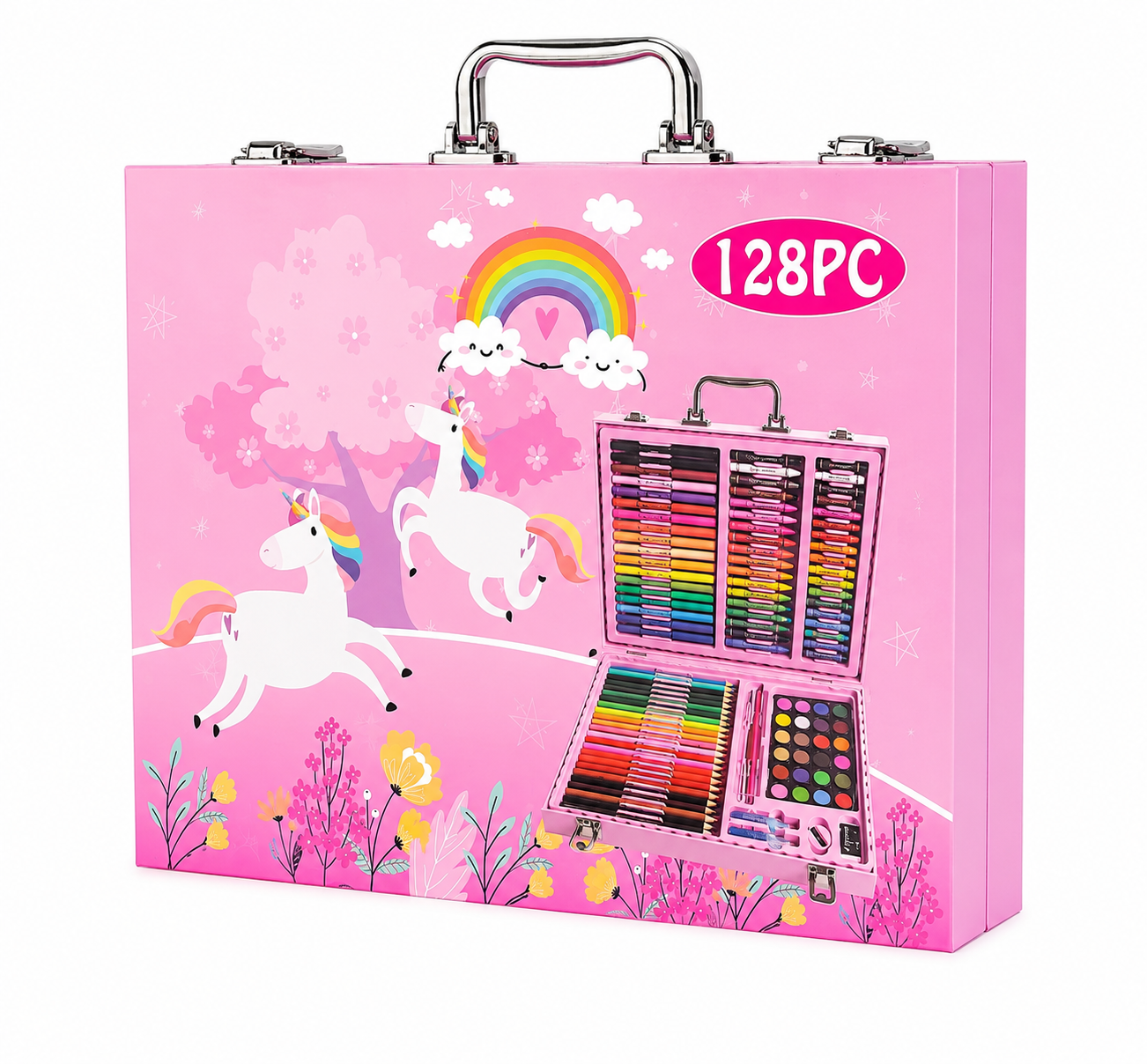 128 Pcs Kids Premium Drawing Art Colours Set Random Colours