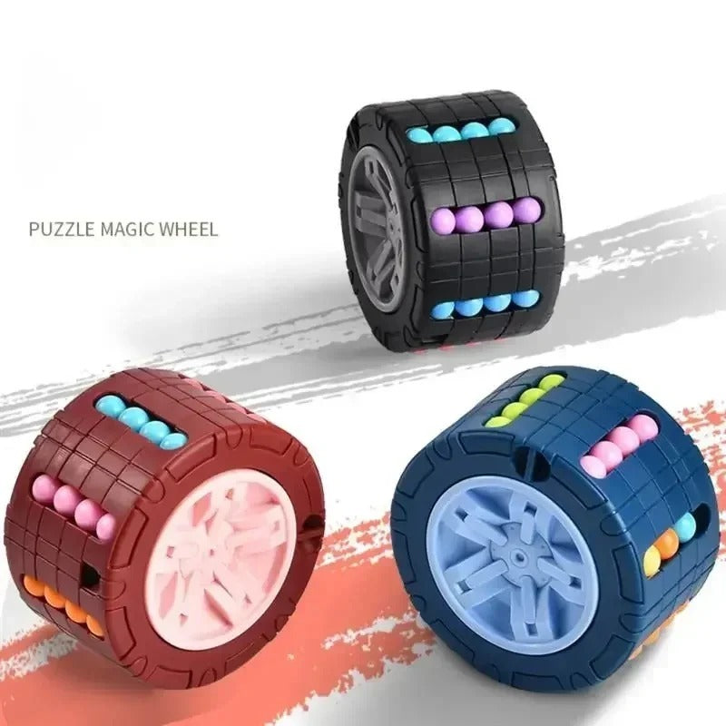 3D Cylinder Cube Toy Magical Bean Gyro Rotating Slide Puzzle Games for Stress Relief in Children Educational Toys