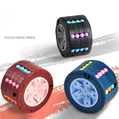 3D Cylinder Cube Toy Magical Bean Gyro Rotating Slide Puzzle Games for Stress Relief in Children Educational Toys