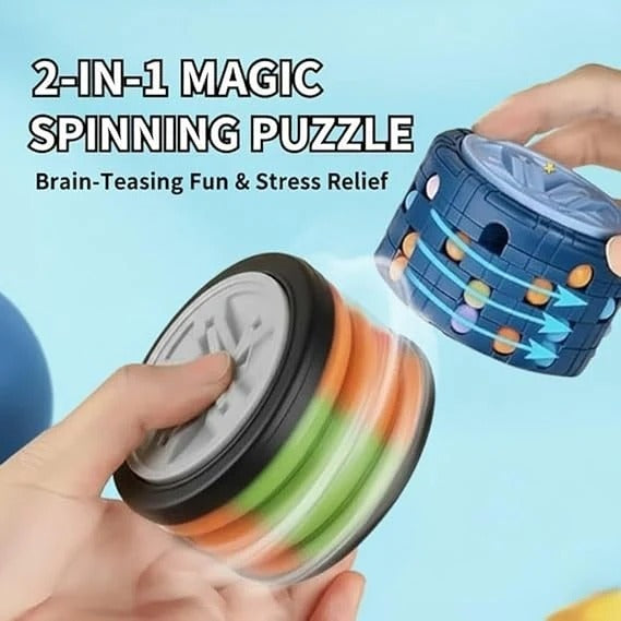 3D Cylinder Cube Toy Magical Bean Gyro Rotating Slide Puzzle Games for Stress Relief in Children Educational Toys