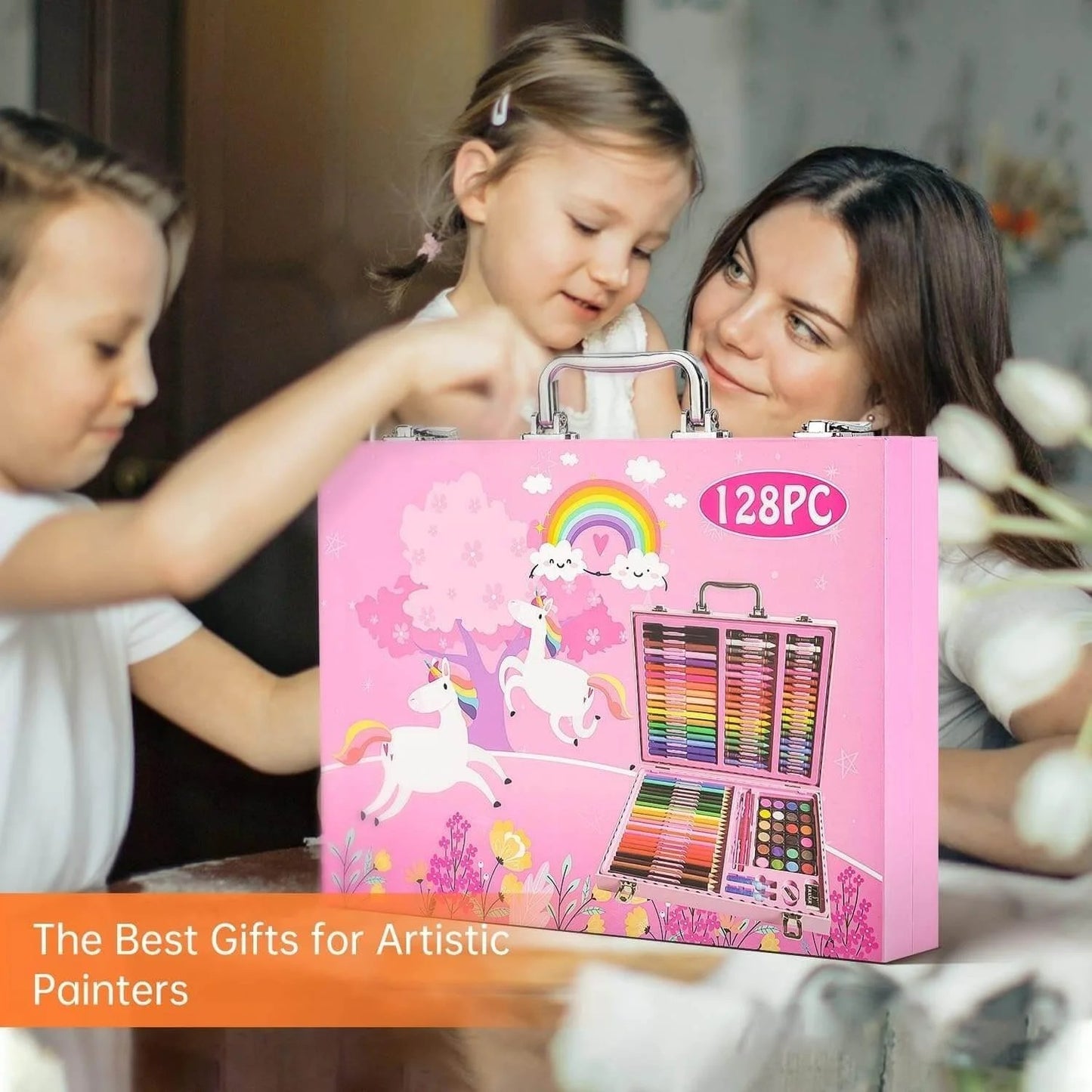 128 Pcs Kids Premium Drawing Art Colours Set Random Colours